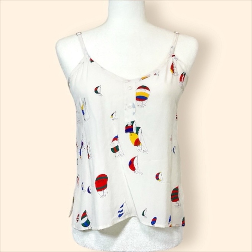 Cameo Silk Sail Boat Print Camisole
